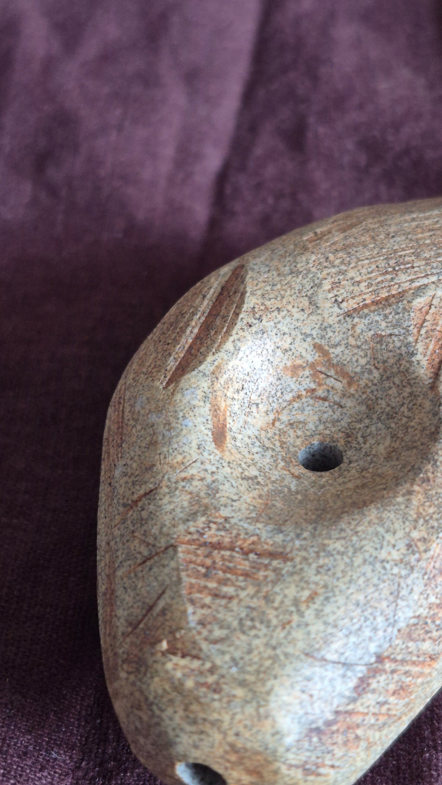 Pebble Pipe in Raw Granite