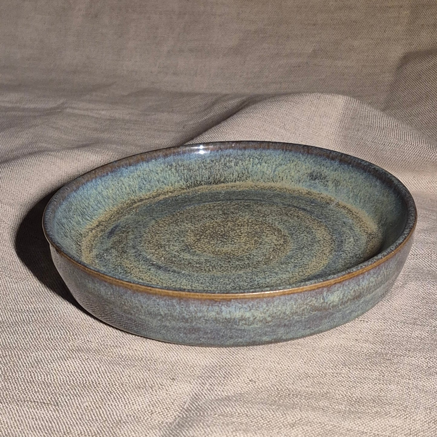 Large Planter with Matching Dish in Toasted Sage
