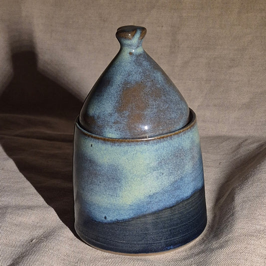 Small Jar with Domed Lid in Aurora Borealis