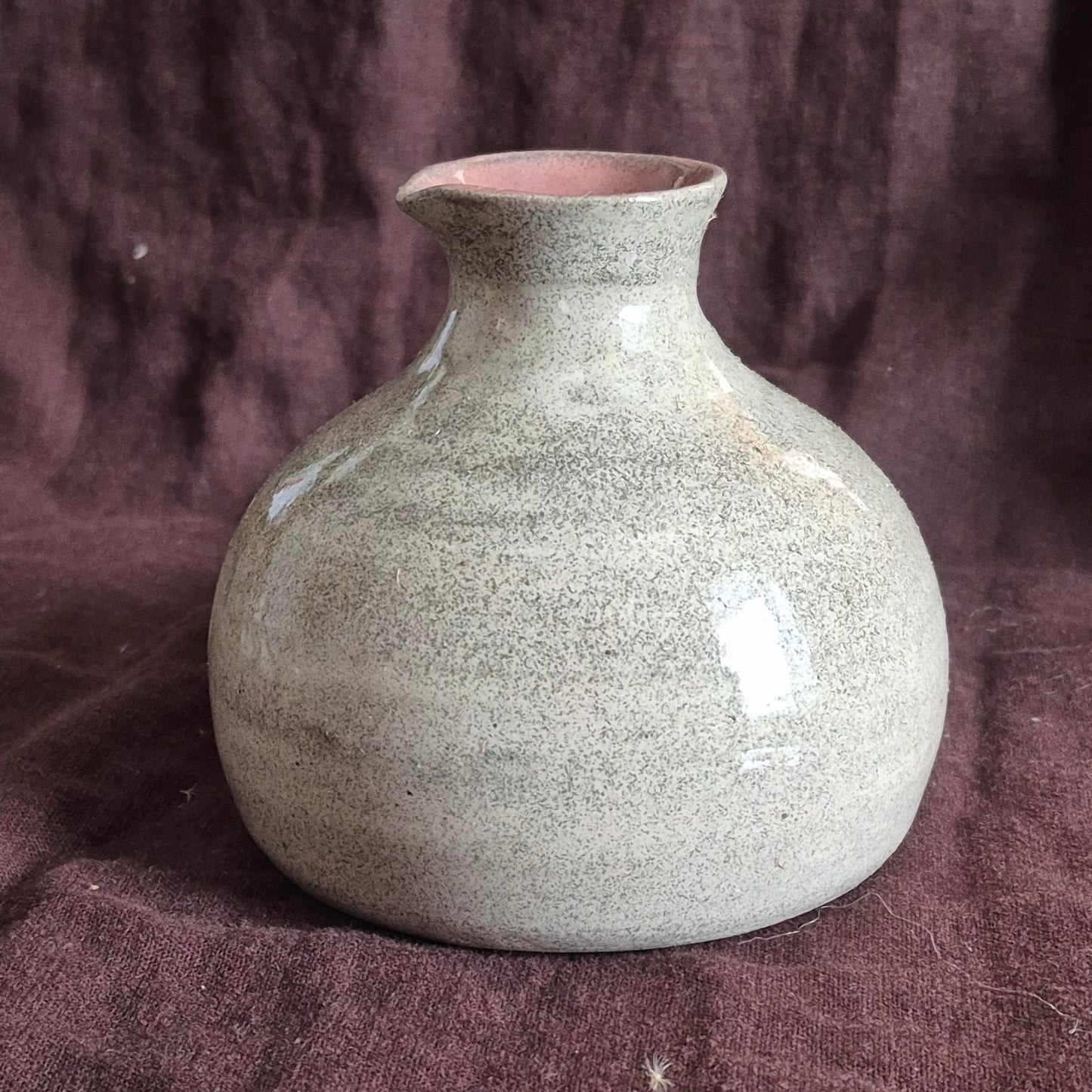 Pitcher Vase in Granite with Weeping Plum Interior