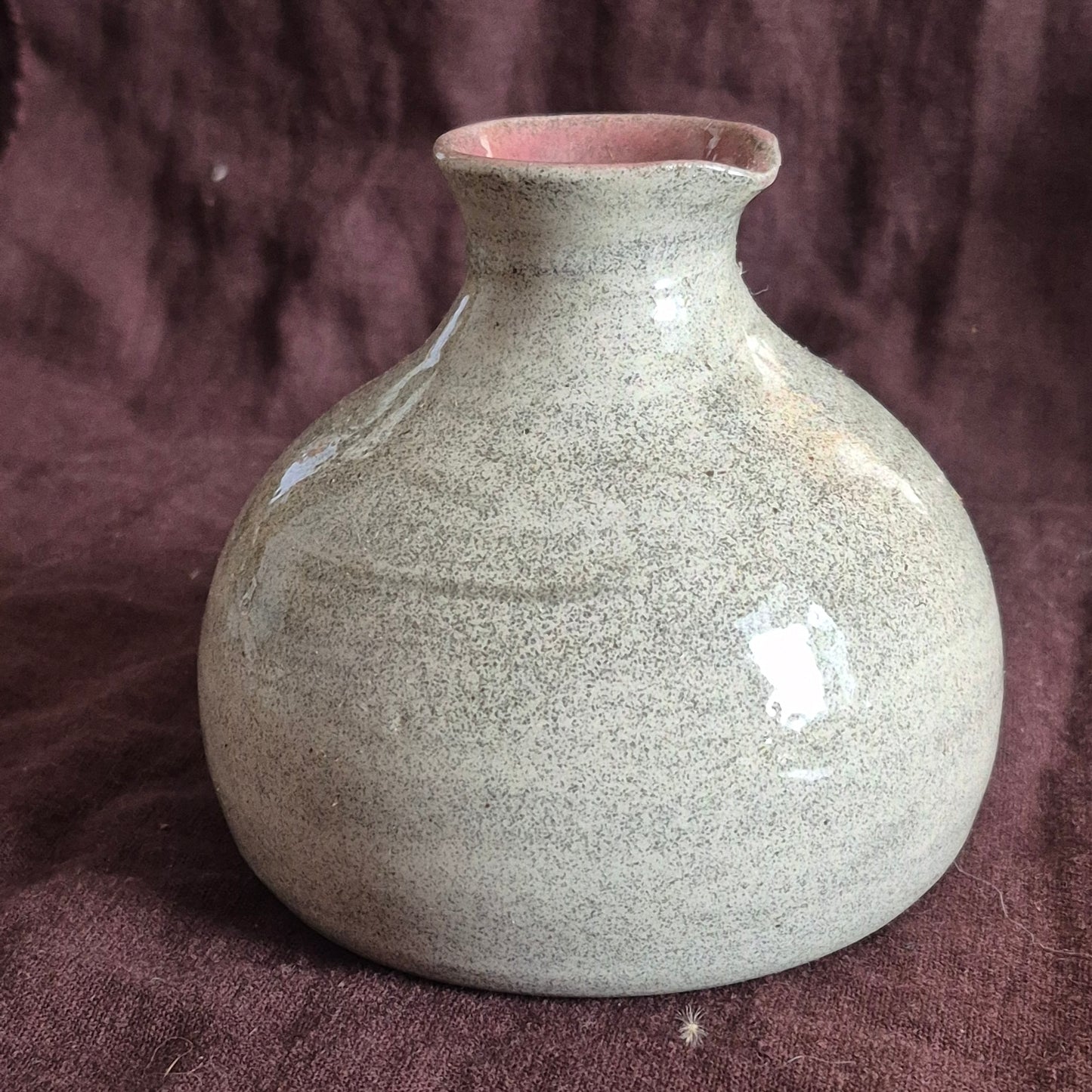Pitcher Vase in Granite with Weeping Plum Interior