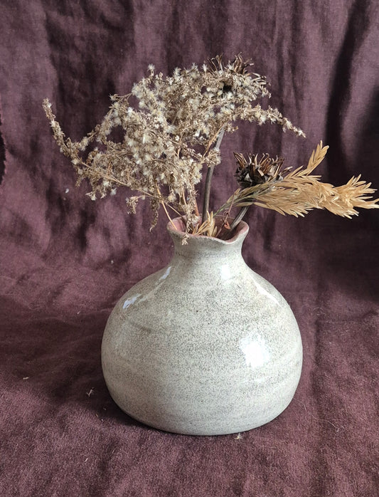 Pitcher Vase in Granite with Weeping Plum Interior