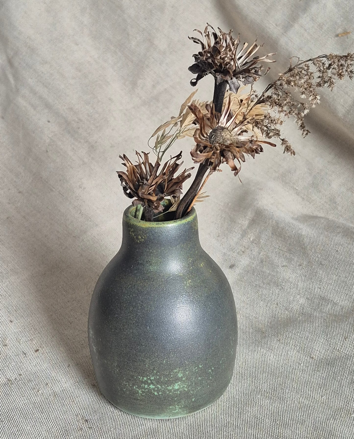Bottle Neck Vase in Verdigris