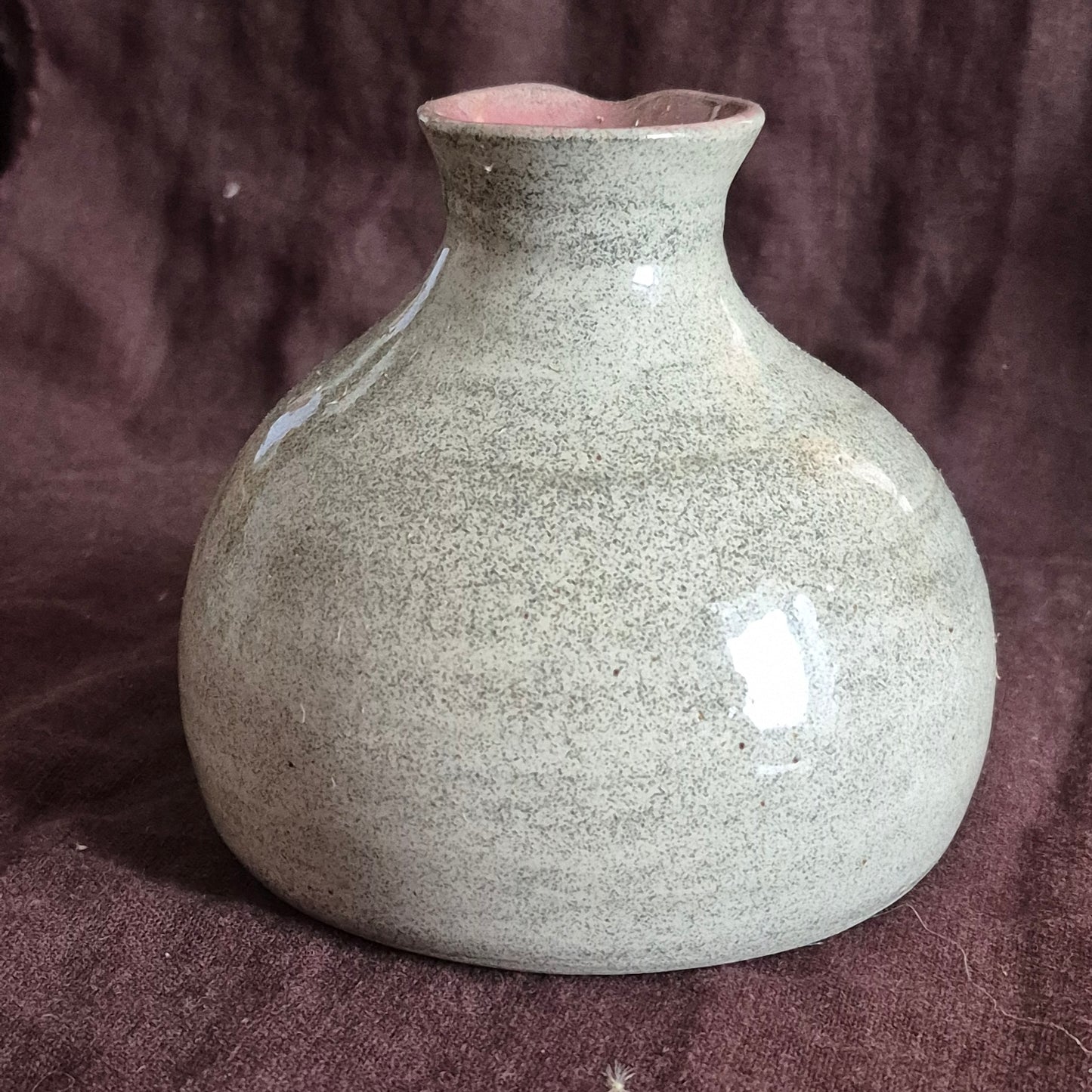 Pitcher Vase in Granite with Weeping Plum Interior