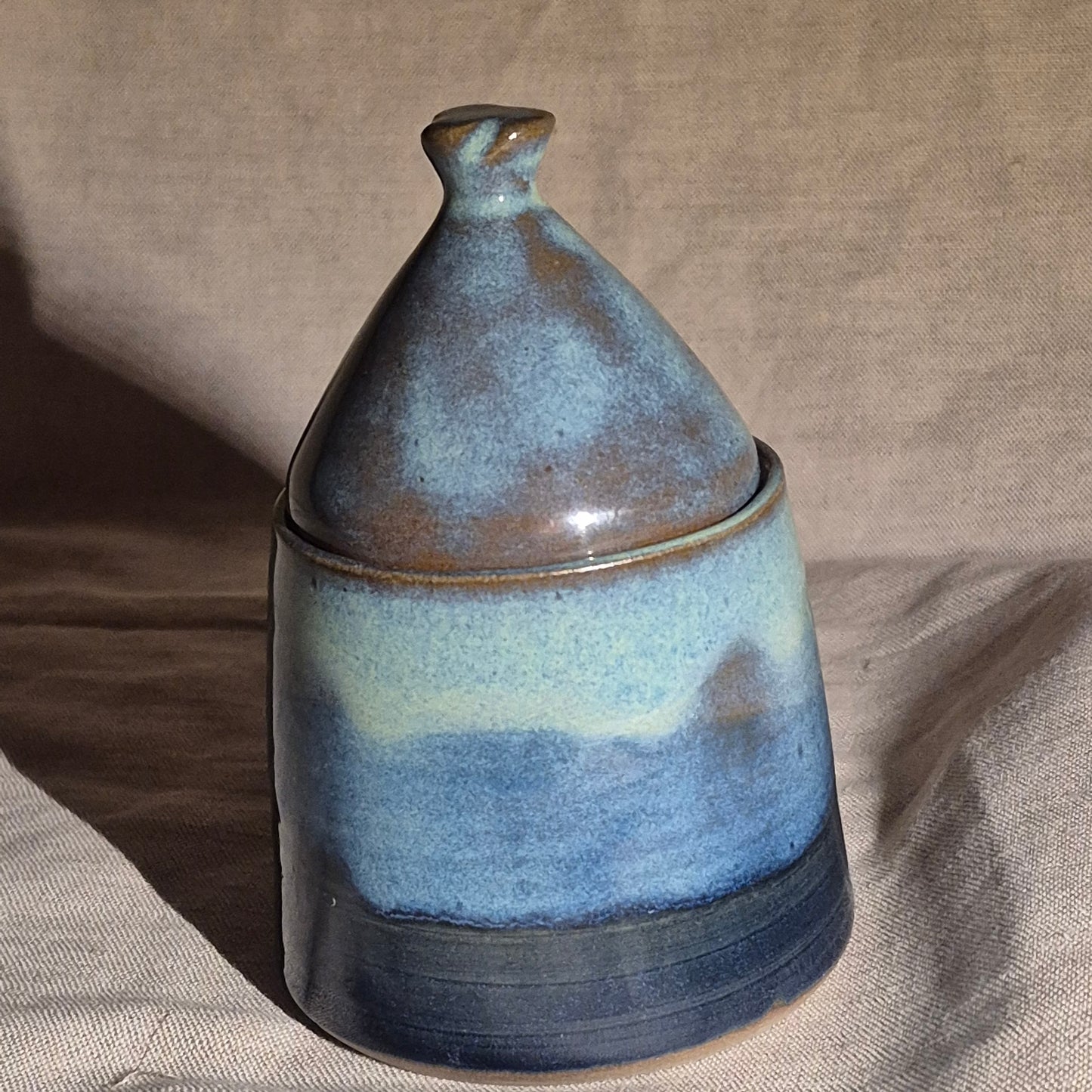 Small Jar with Domed Lid in Aurora Borealis