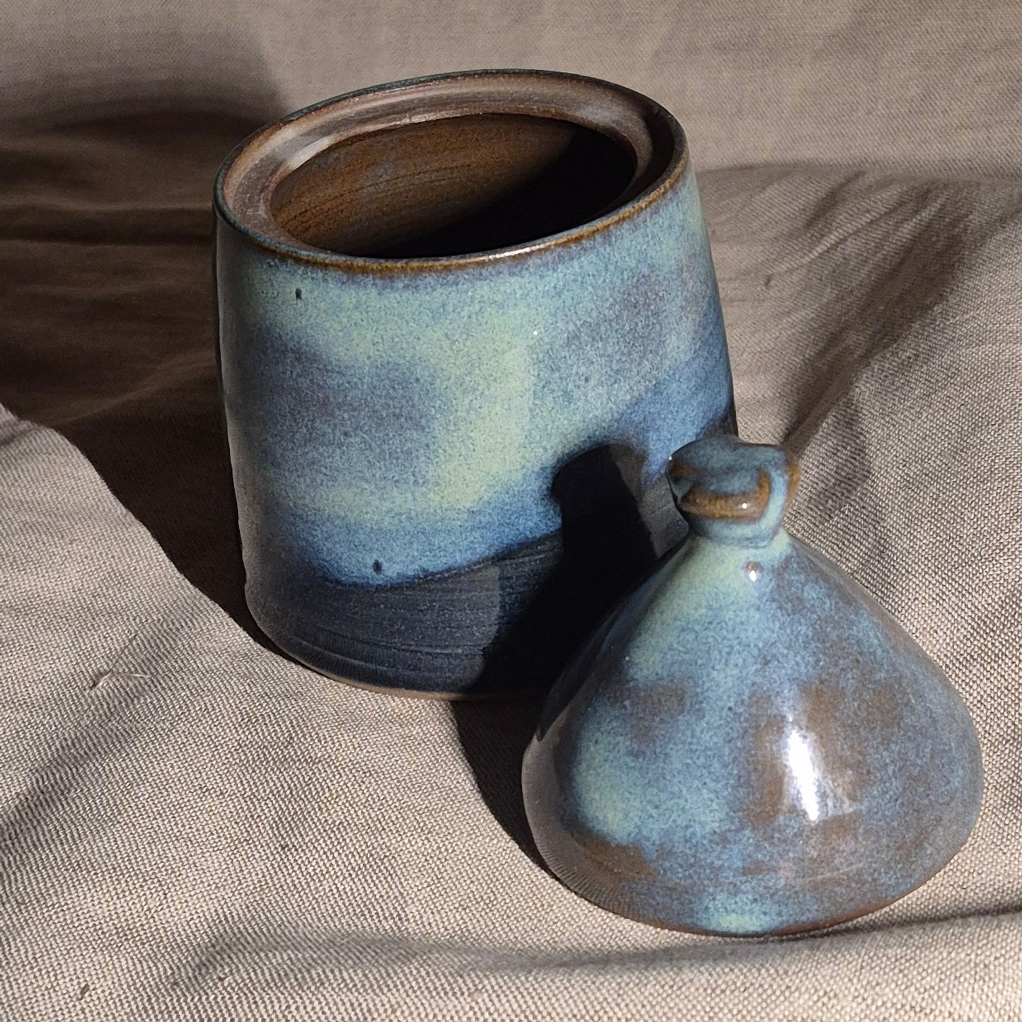 Small Jar with Domed Lid in Aurora Borealis