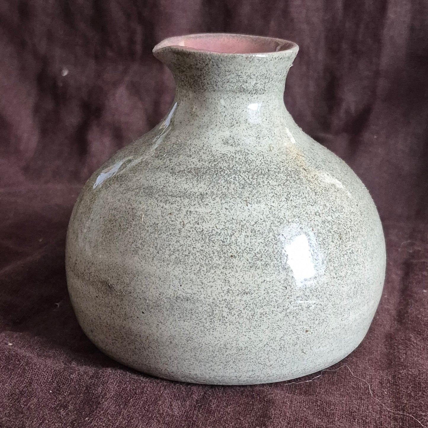 Pitcher Vase in Granite with Weeping Plum Interior