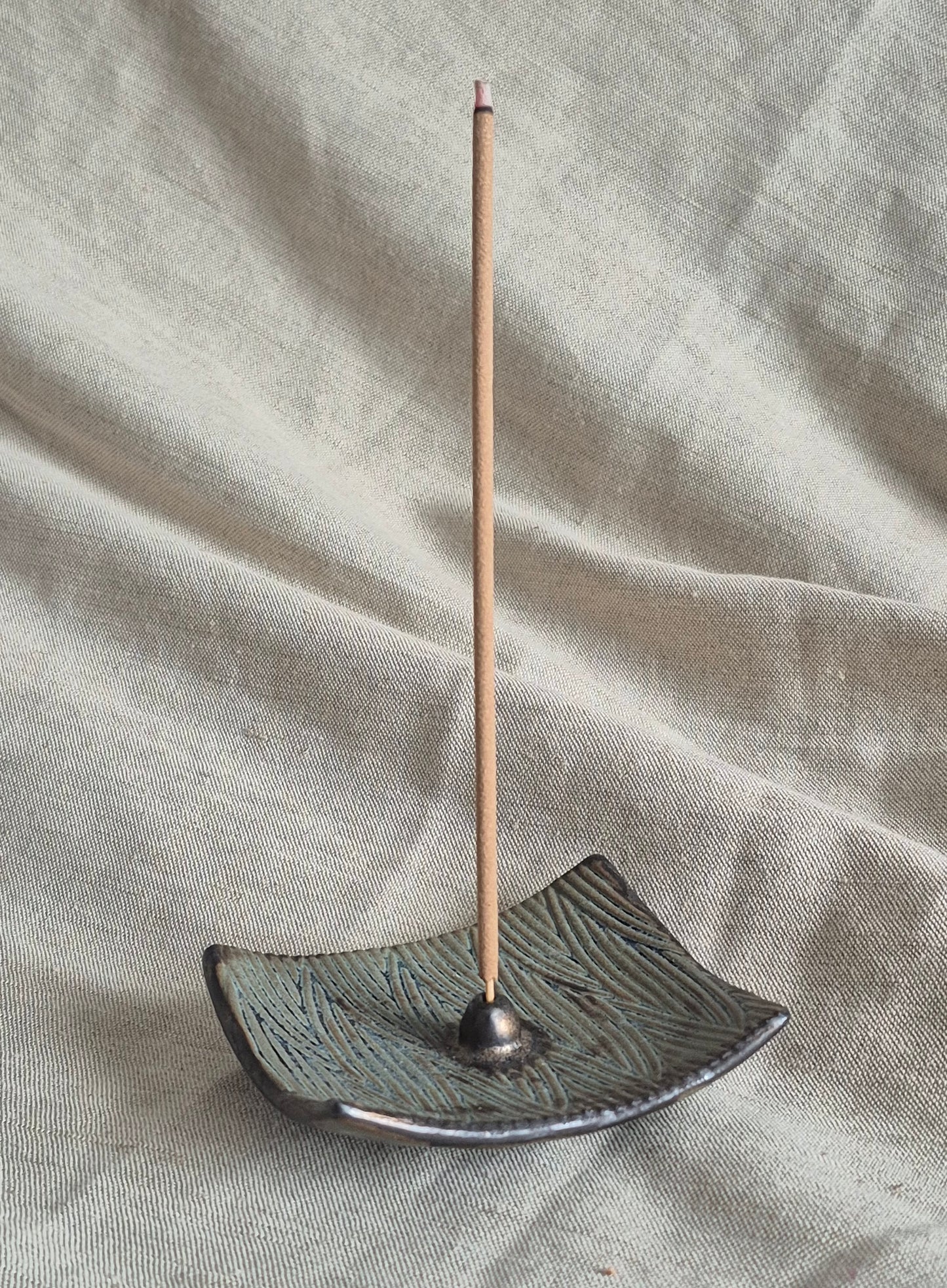 Incense Plate in Aged Blue