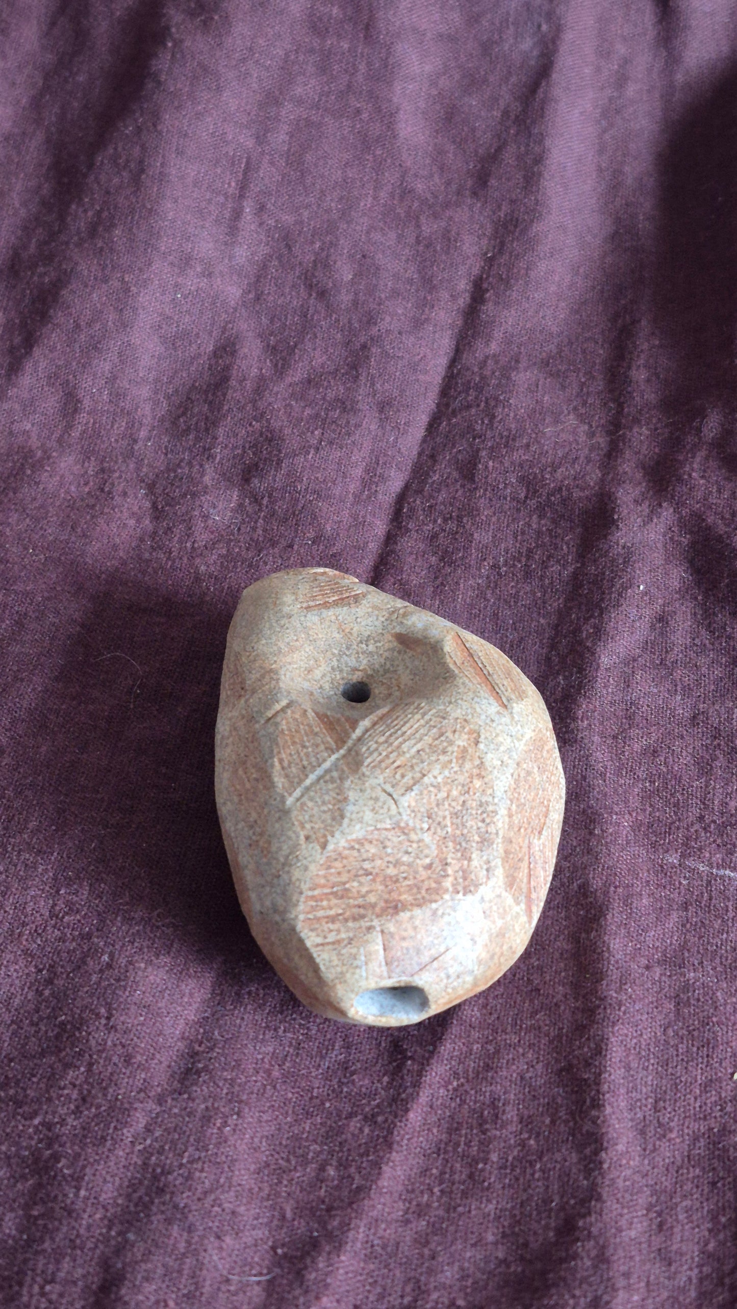 Pebble Pipe in Raw Granite