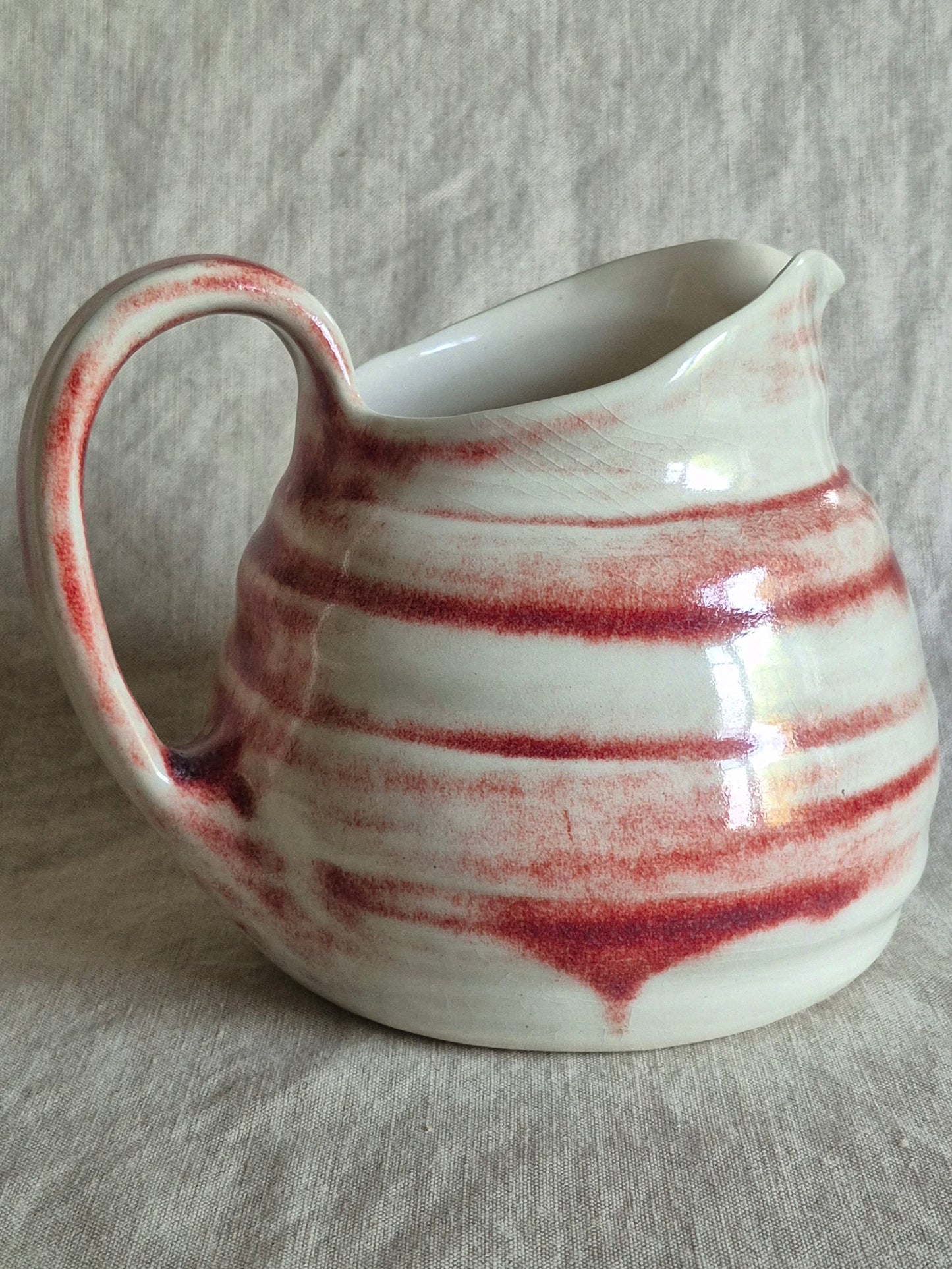 Large Spiral Pitcher in Oxblood