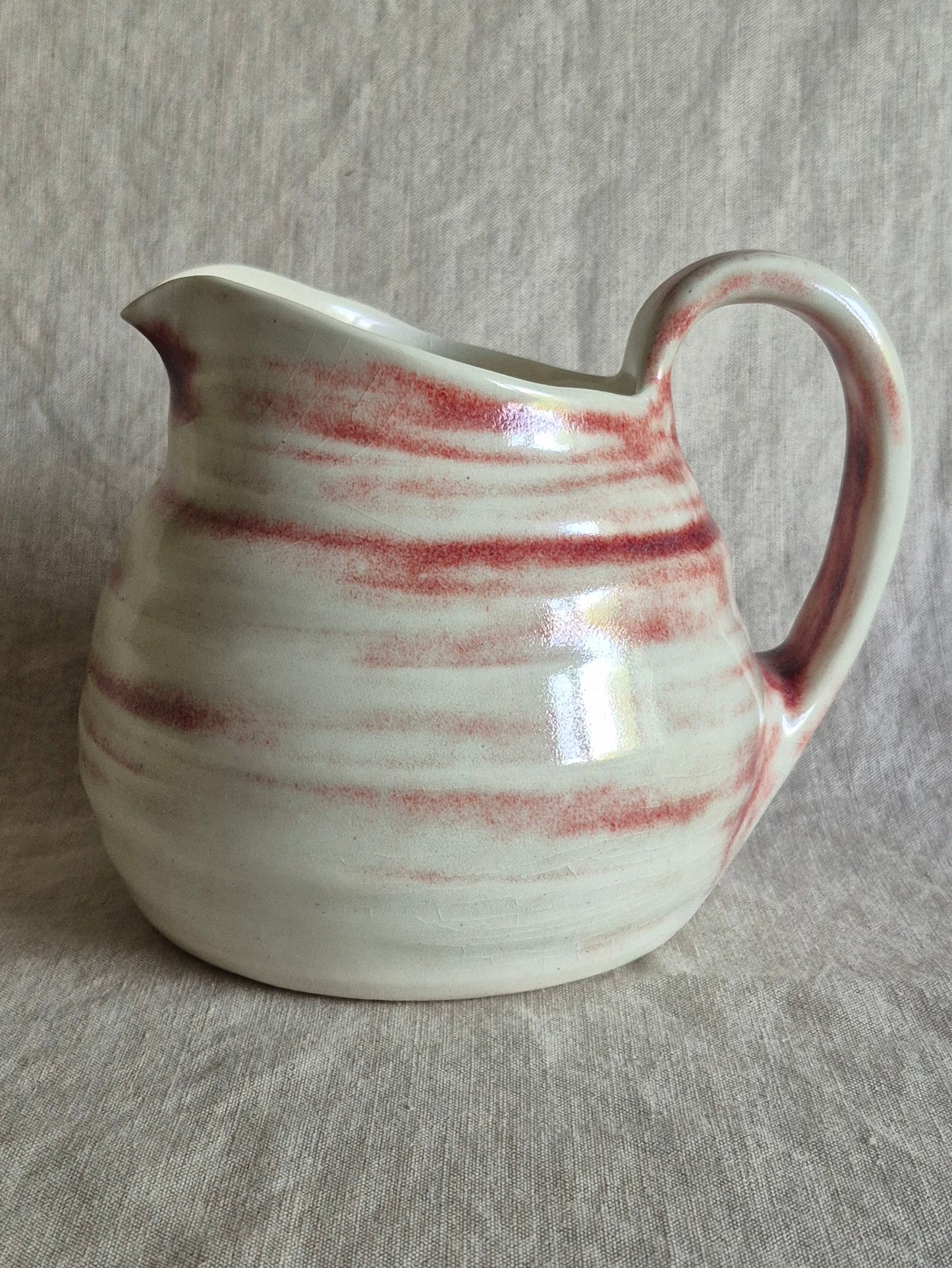 Large Spiral Pitcher in Oxblood