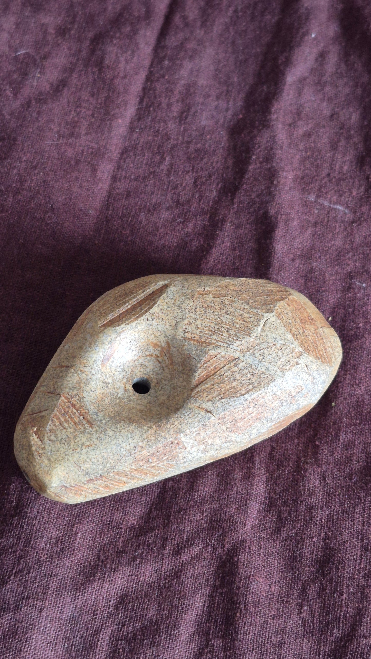 Pebble Pipe in Raw Granite