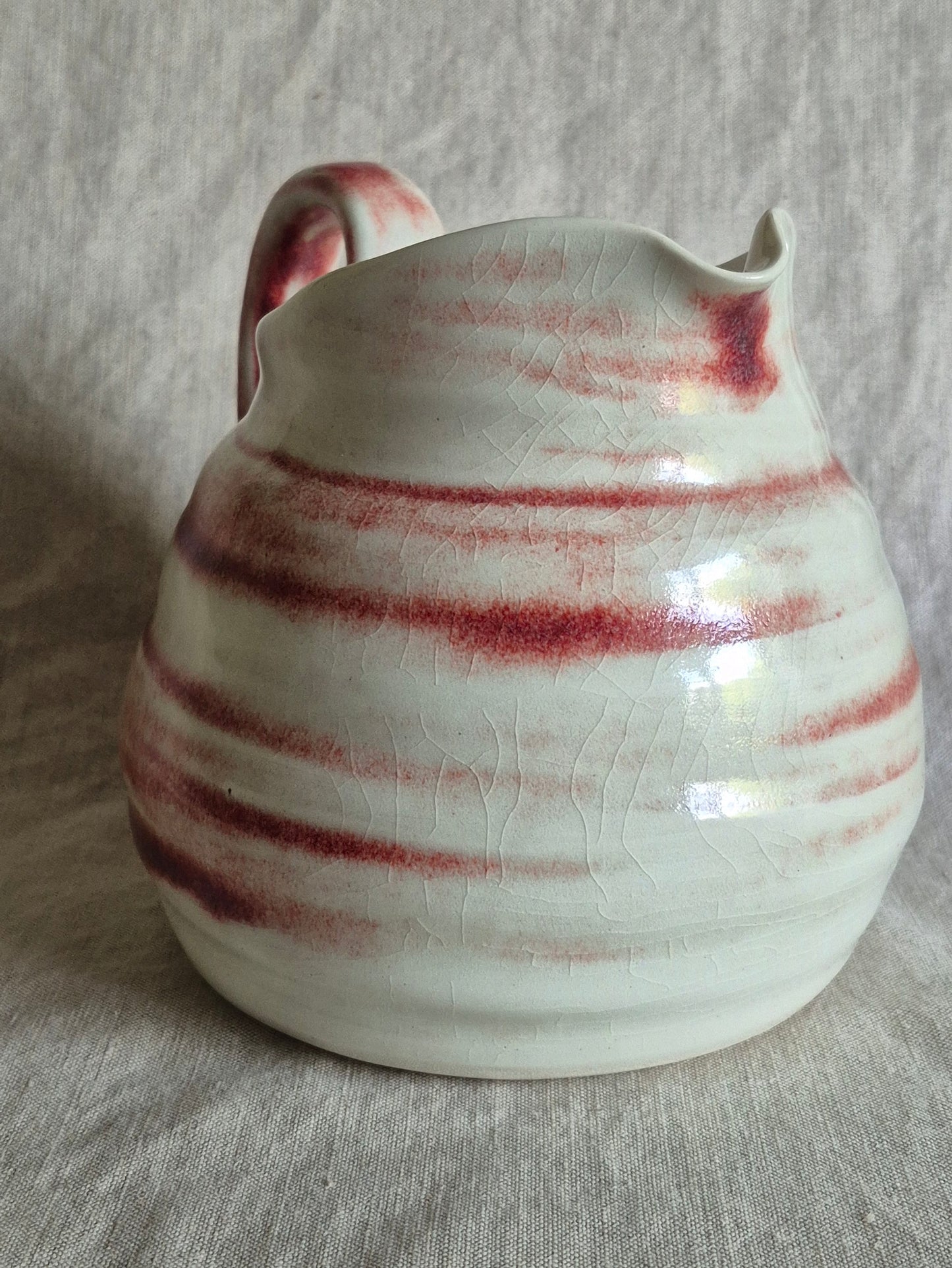 Large Spiral Pitcher in Oxblood