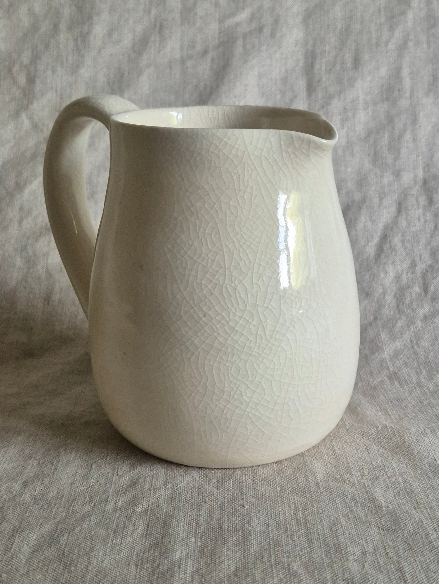 Medium Pitcher in Clear Crackle