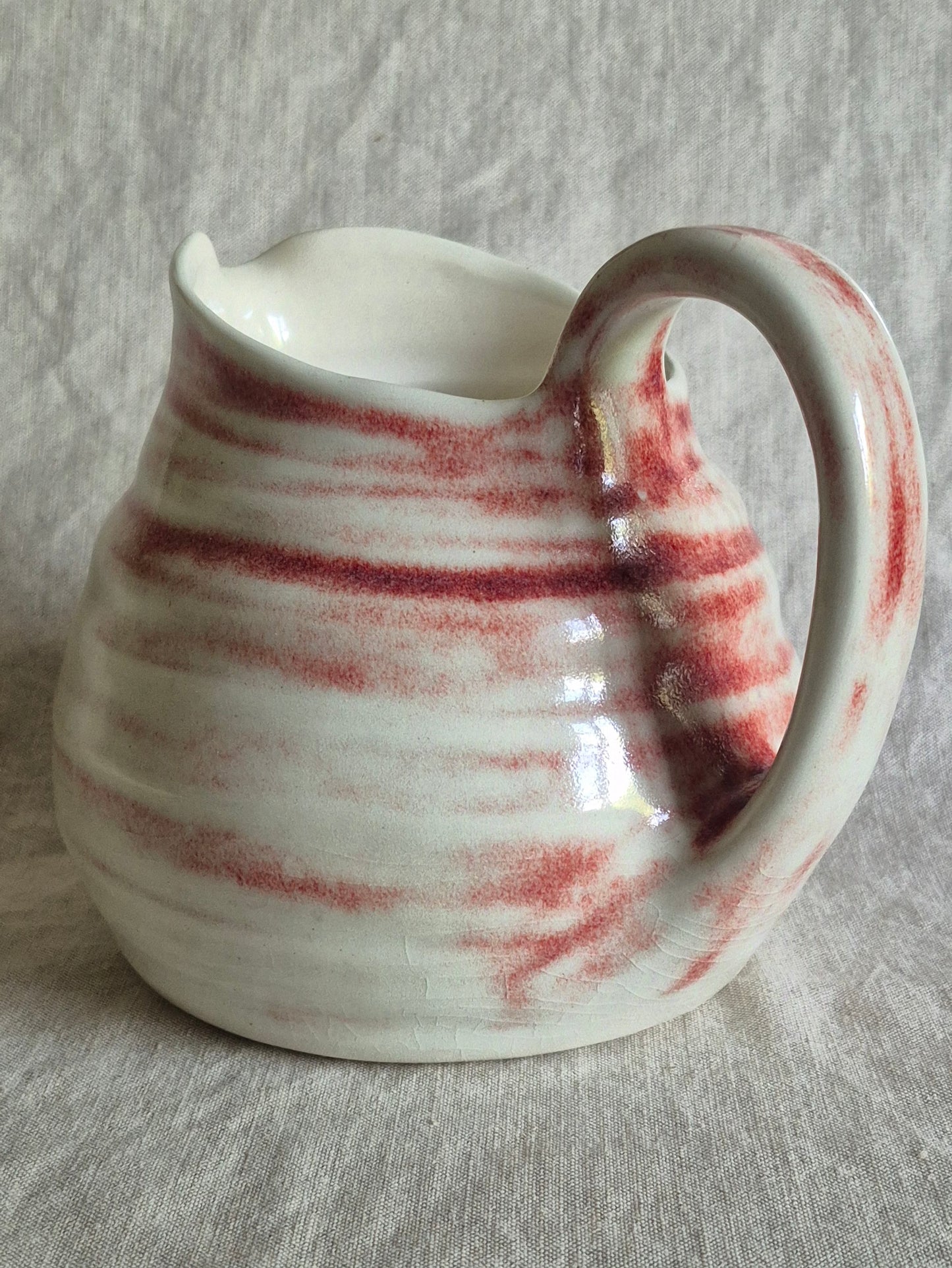 Large Spiral Pitcher in Oxblood