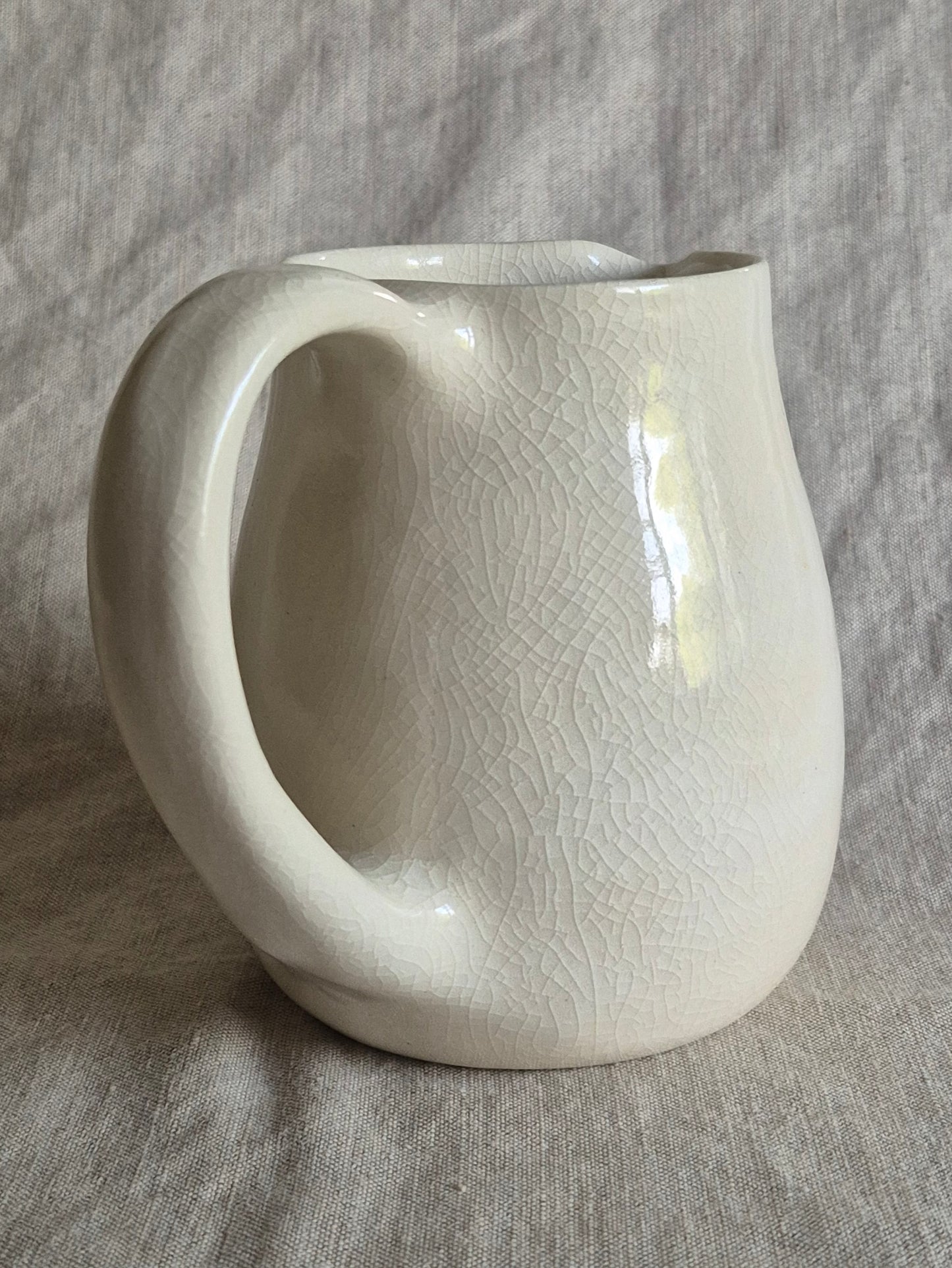 Medium Pitcher in Clear Crackle