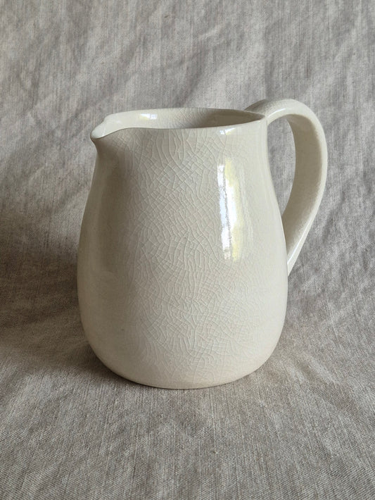 Medium Pitcher in Clear Crackle