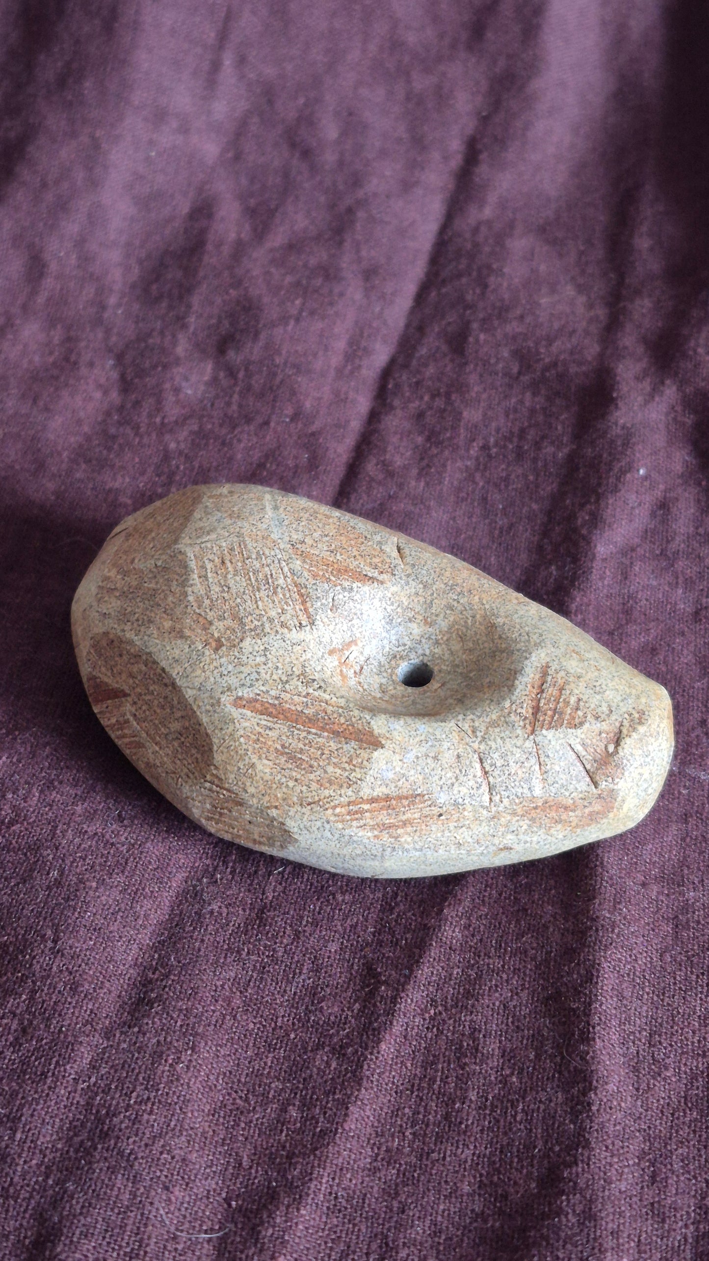Pebble Pipe in Raw Granite