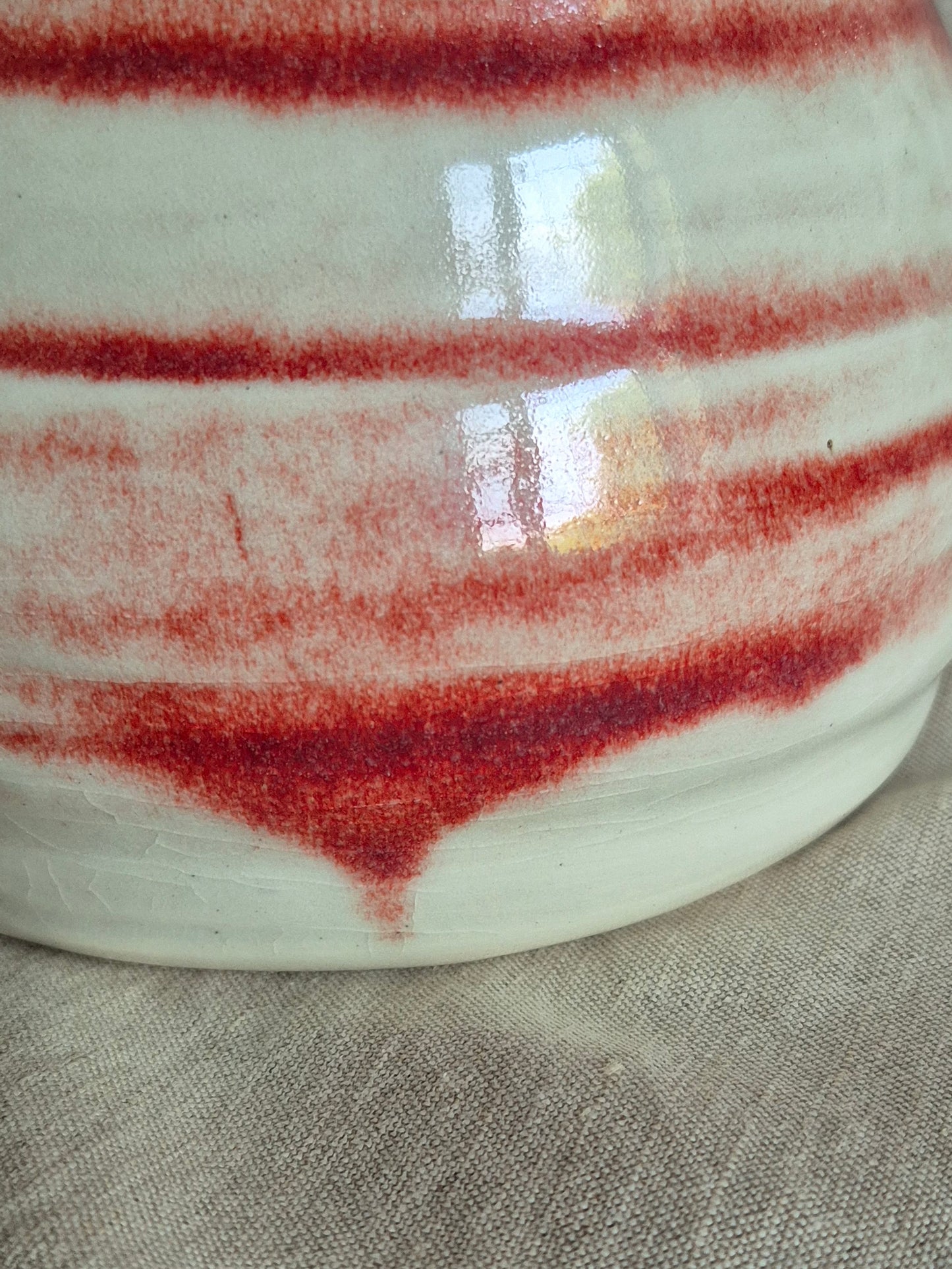 Large Spiral Pitcher in Oxblood